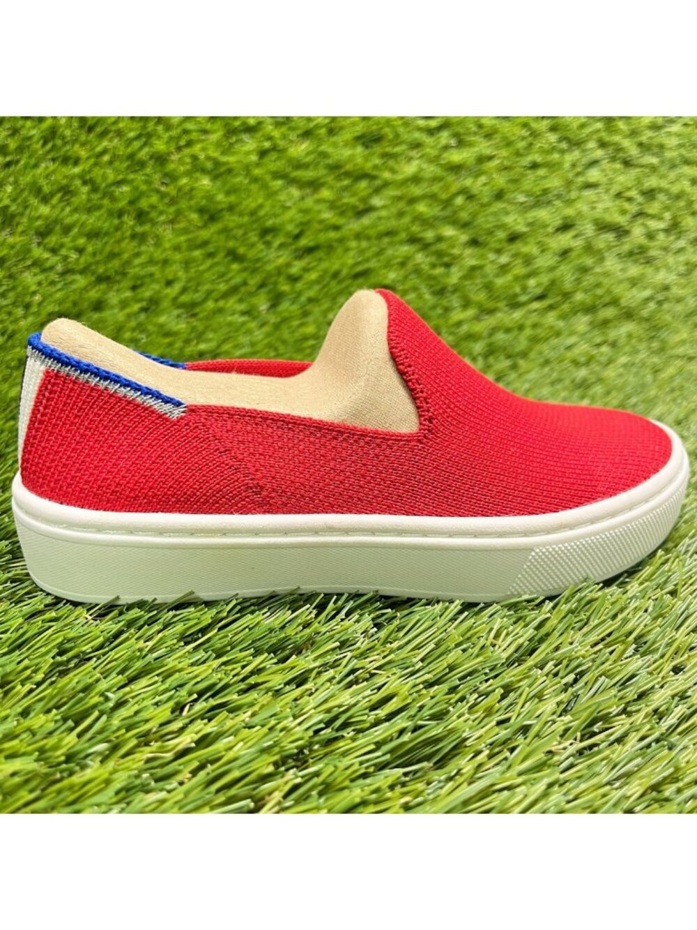 Rothy's The Kids Boys Size 10C Red White Casual Walking Slip-On Shoes Sneakers